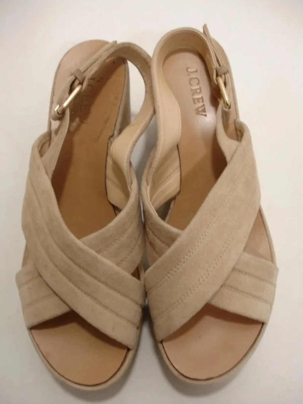 J. Crew Marcie platform sandals in beige suede colorway✨Sz. 8.5